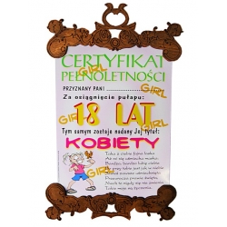 CERTYFIKAT 18 DLA KOBIETY SK