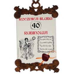 DYPLOM 40 ROCZNICA ŚLUBU SP