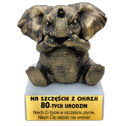 DUŻY SŁONIK NA SZCZĘŚCIE NA 80 URODZINY