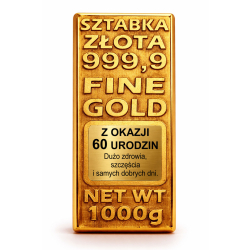 SZTABKA ZŁOTA NA 60 URODZINY