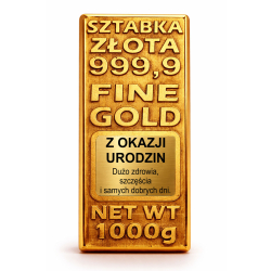 SZTABKA ZŁOTA NA URODZINY